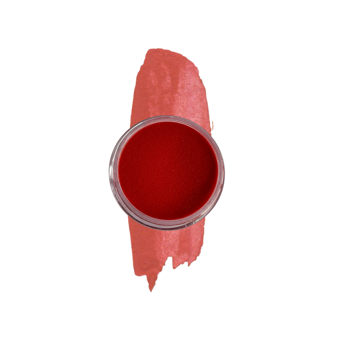 Pot of Cherry Red Nail Dipping powder on a White background