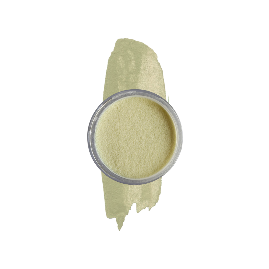 Pot of Pastel Yellow nail Dipping powder on a white background