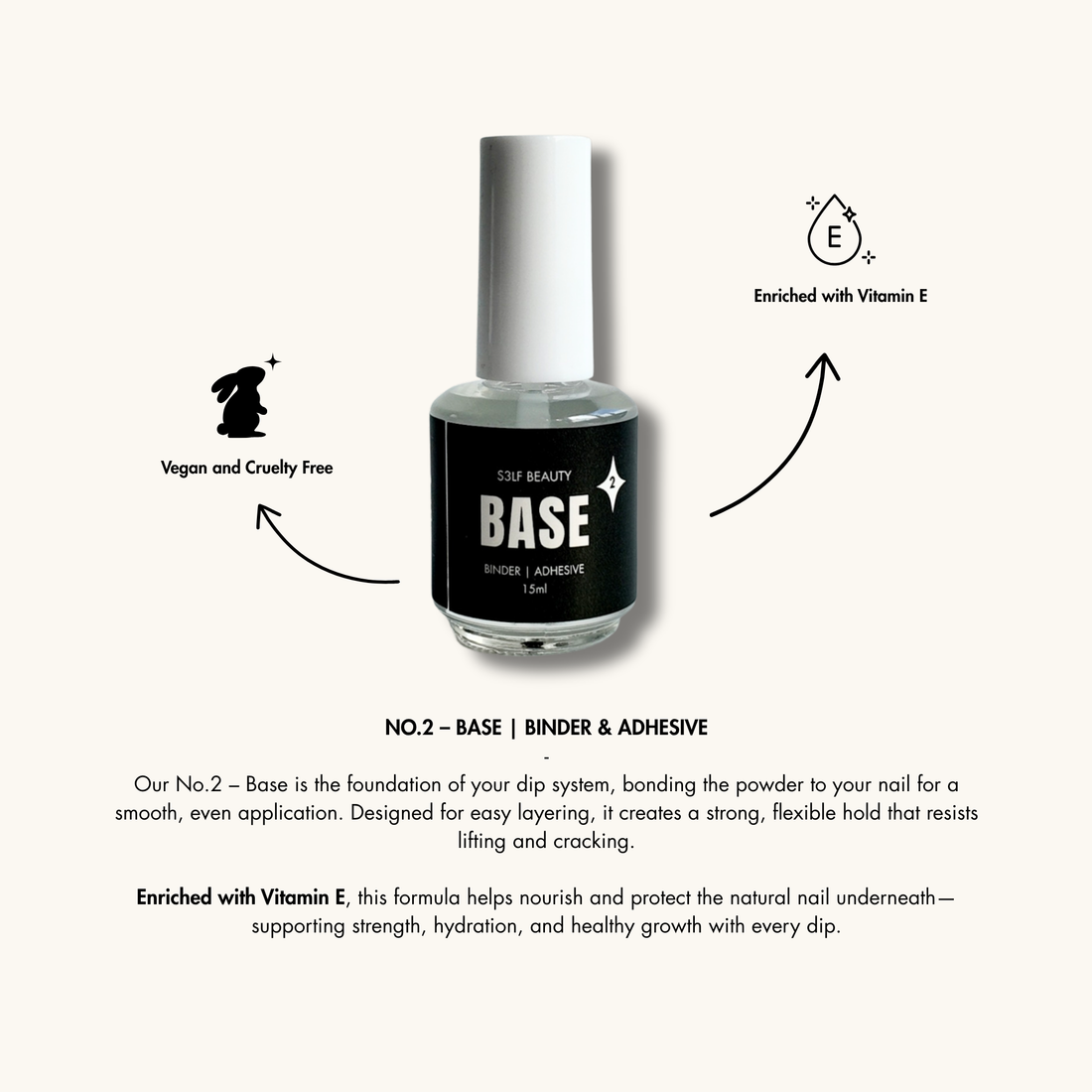 Bottle of nail polish with &