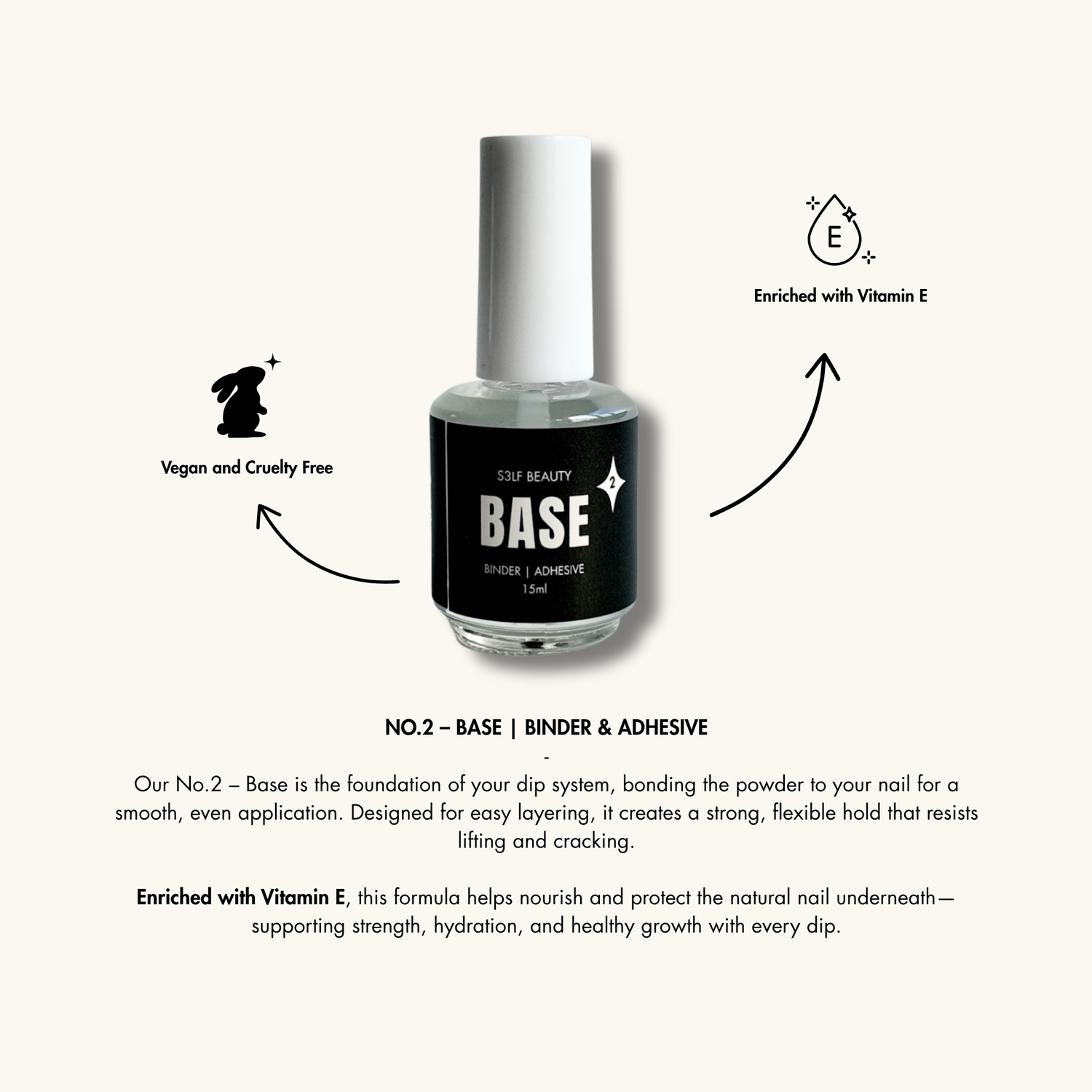 Bottle of nail polish with &