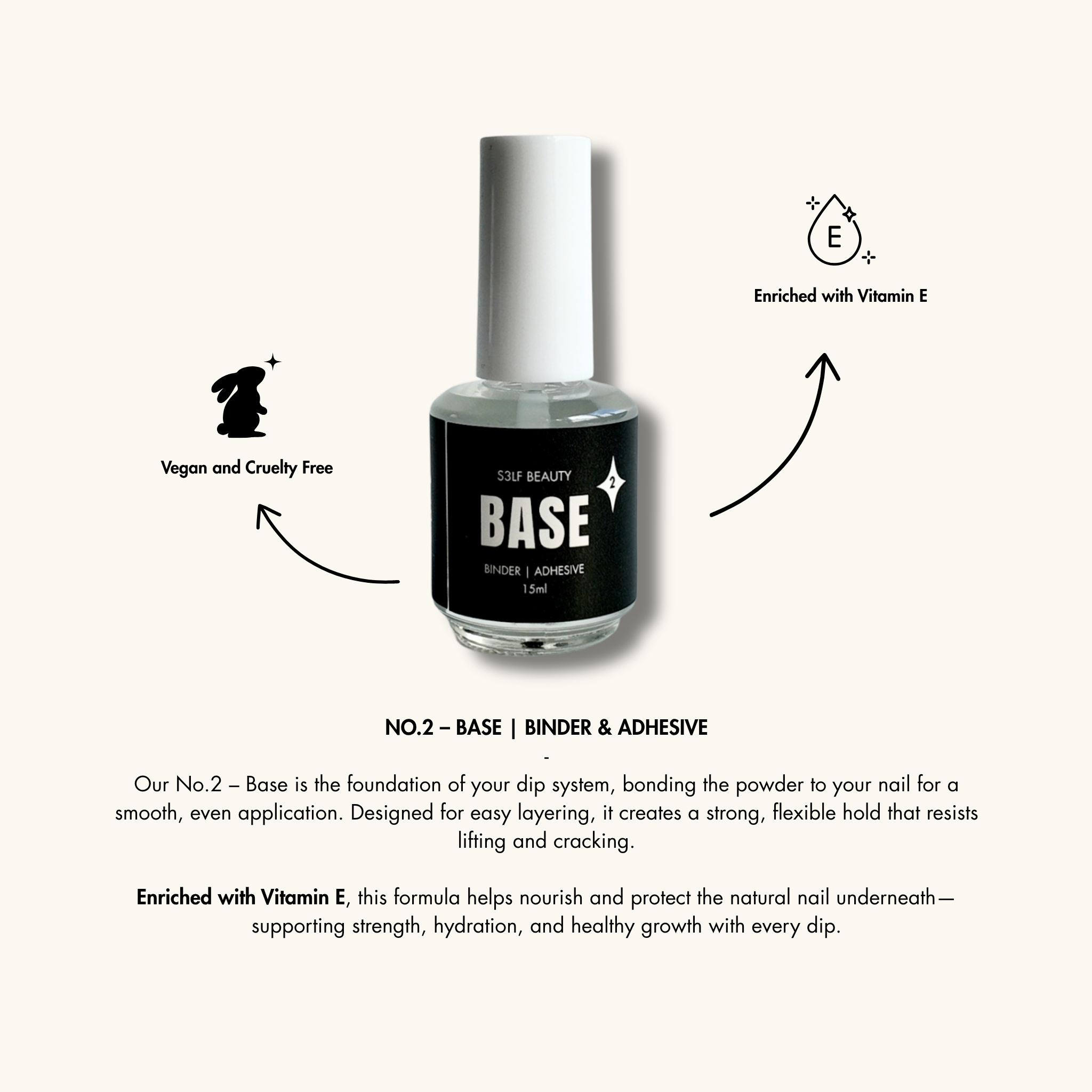 Bottle of nail polish with &