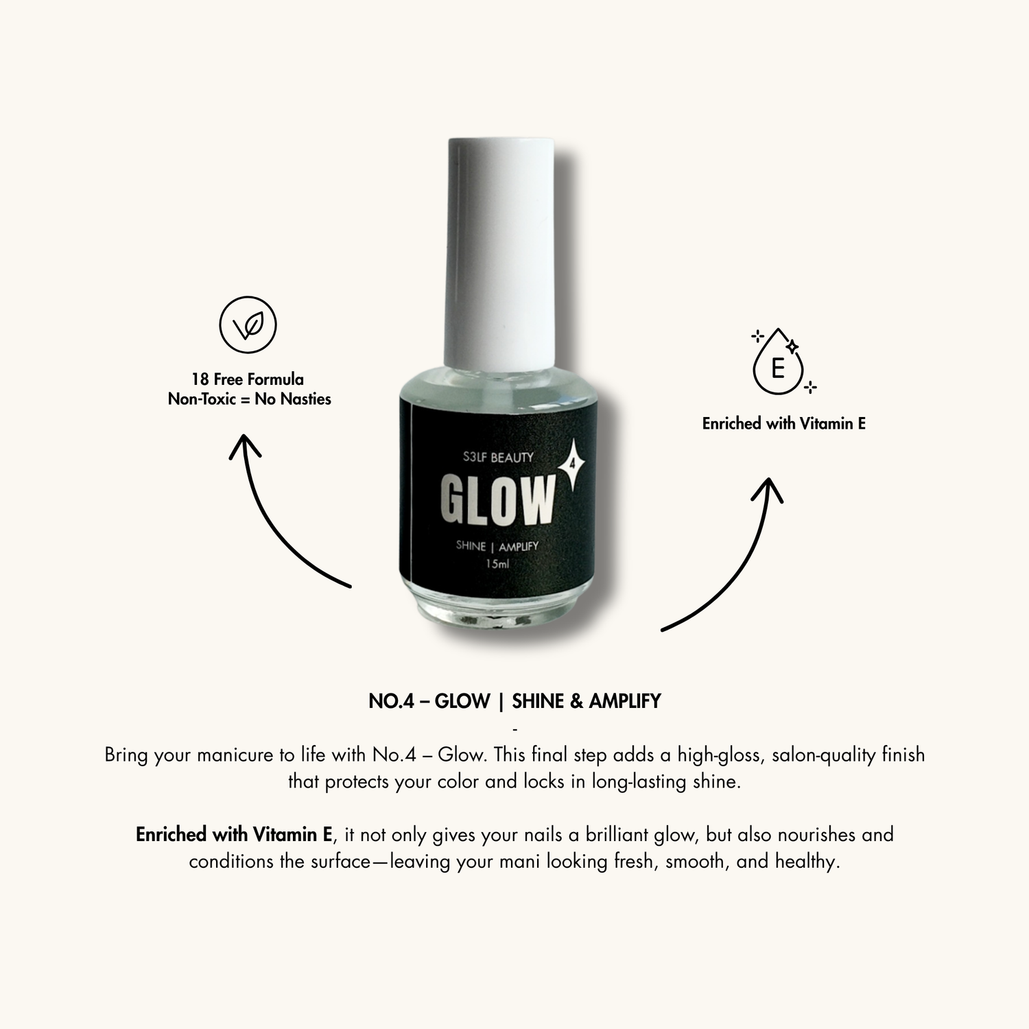 Nail polish bottle labeled &