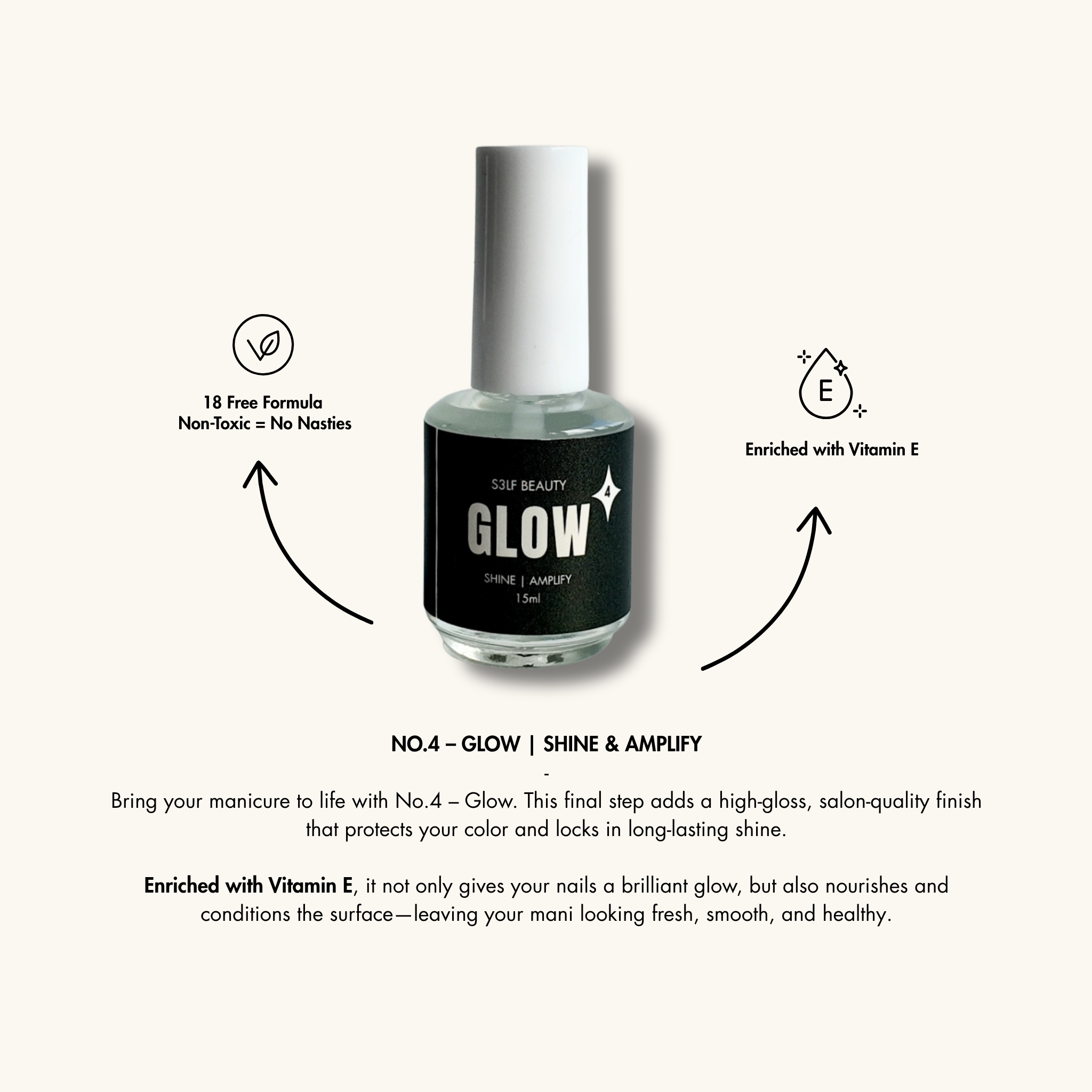 Nail polish bottle labeled &