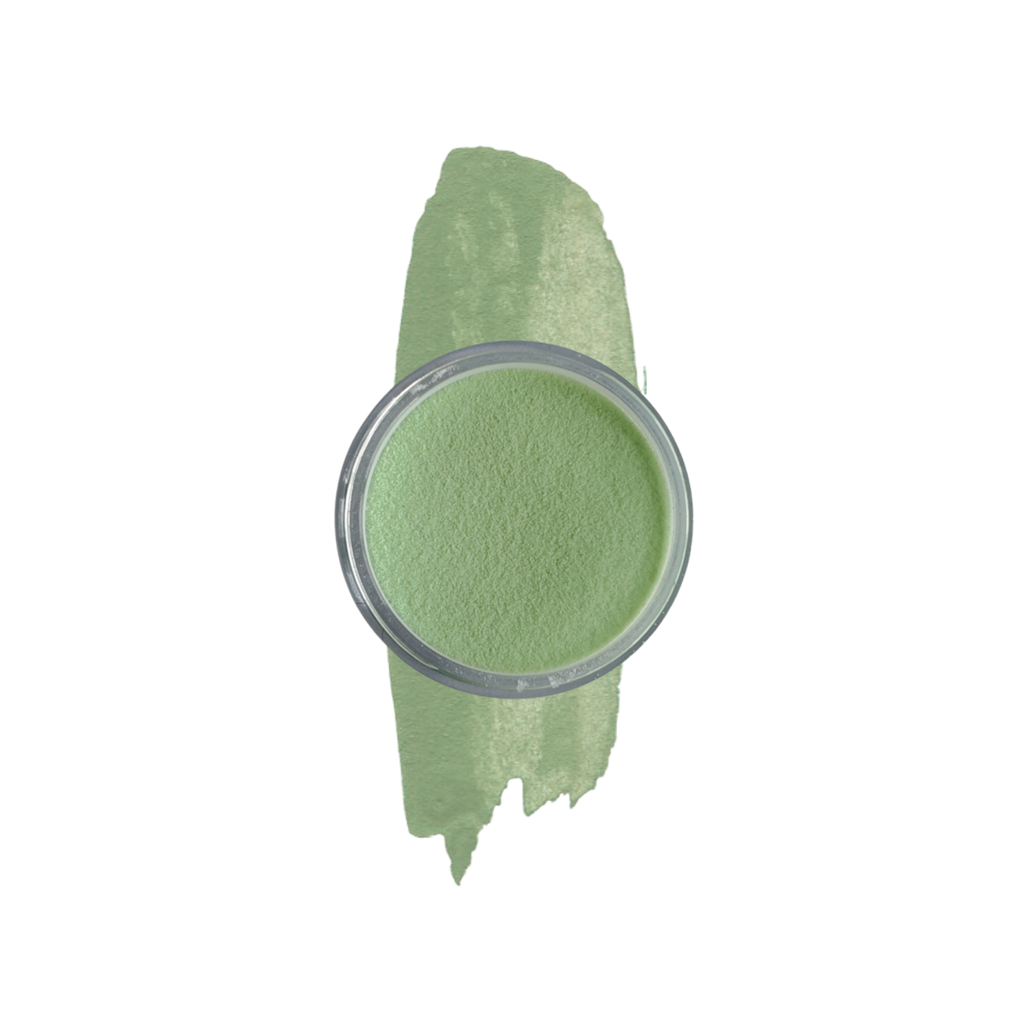 Pot of Pastel Green Nail Dipping powder on a white background