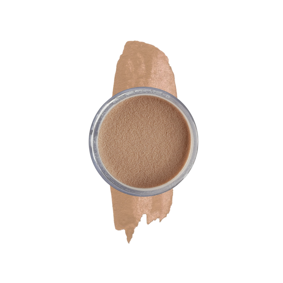 Pot of Toasted Almond Color, Nail Dipping powder on a White background