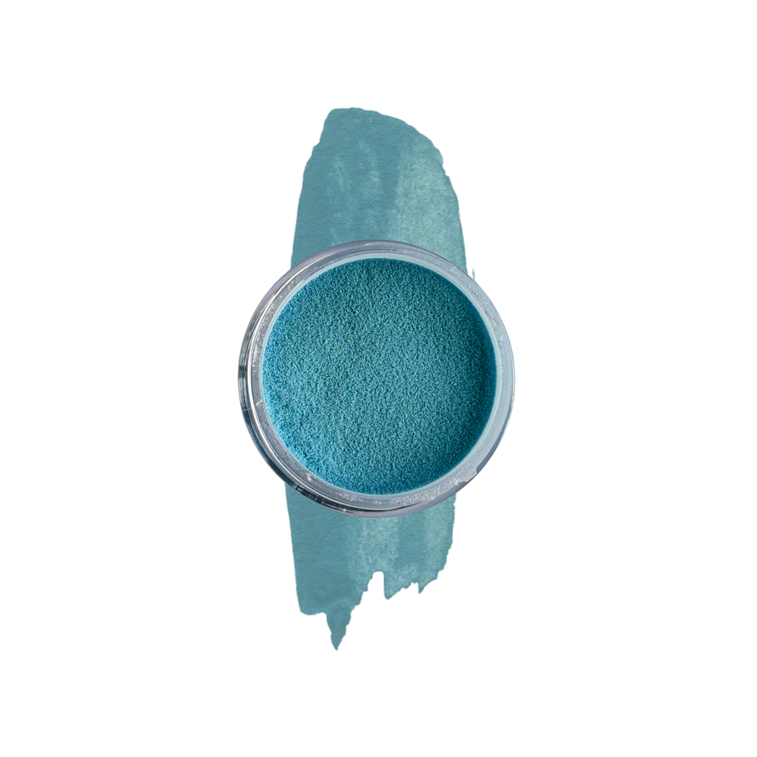 Pot of Washed Demin Blue nail Dipping powder on a White background